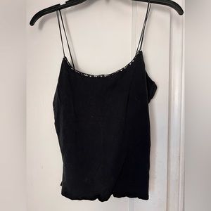 Gap double spaghetti strap camisole with beaded neckline